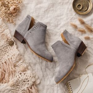 Lucky Brand Gray Suede Ankle Booties